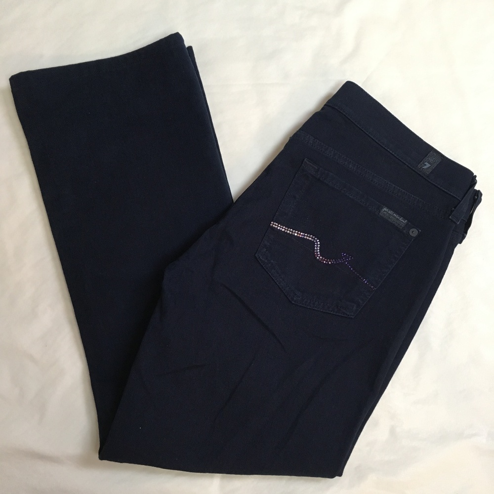7 For All Mankind Jeans Dark Wash Rhinestones 29